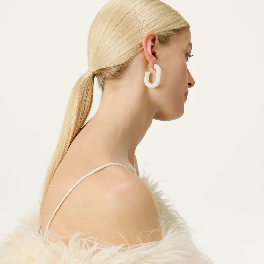 New Oval Earring Pearl Marble – Vanessa Baroni
