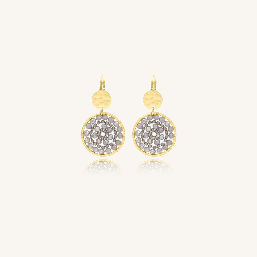 Boucles d'oreilles santibé Paradis Gris perle
