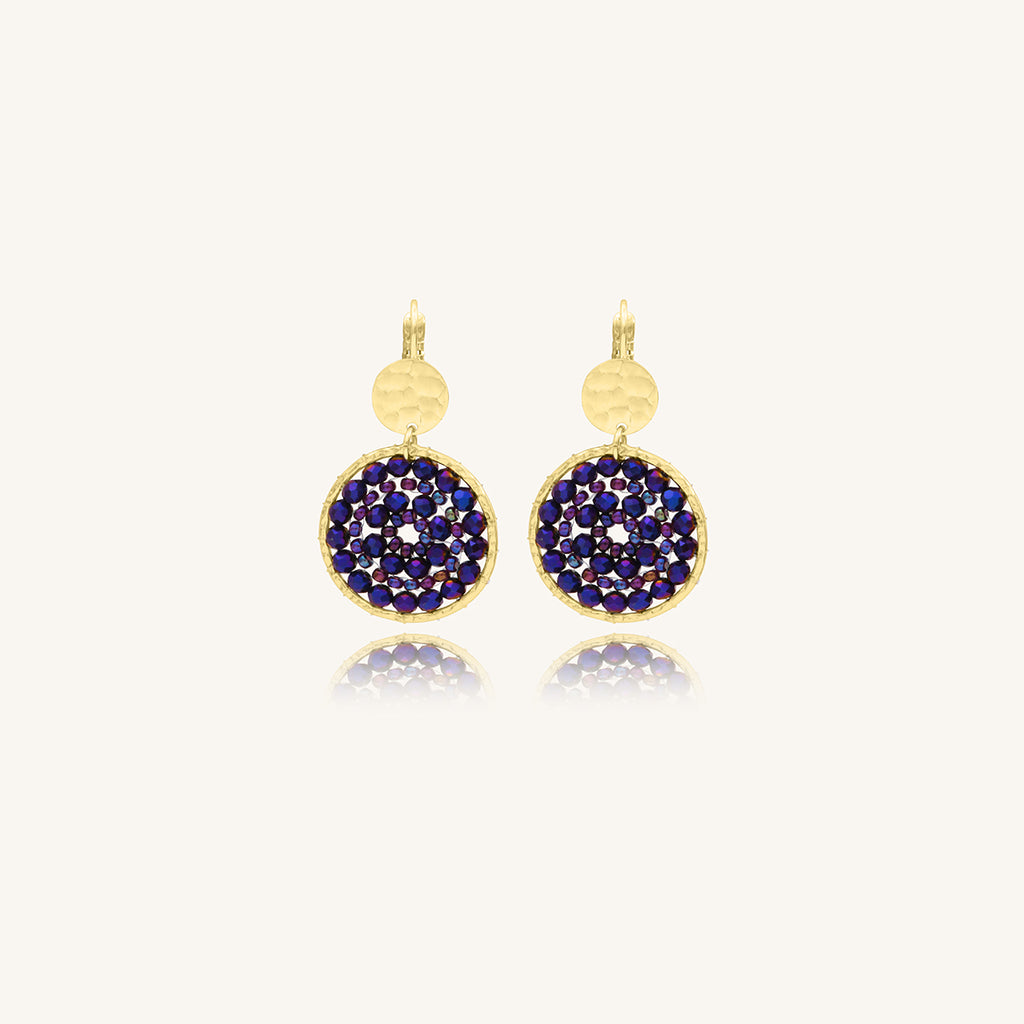 Boucles d'oreilles santibé Paradis Violet nuit 