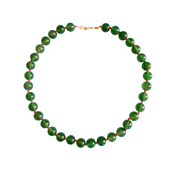 COLLIER 4CROSSES RAINBOW AGATE VERTE