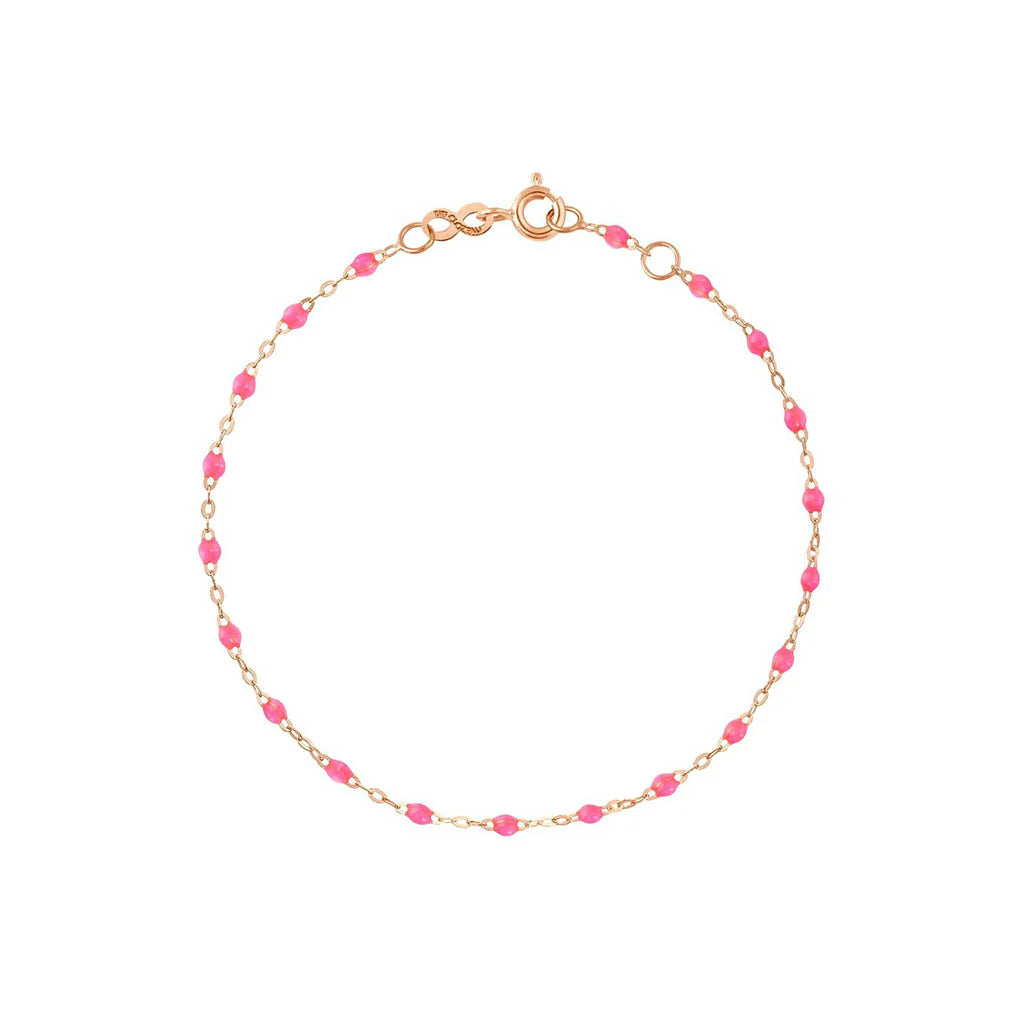 CHAINE DE CHEVILLE GIGI CLOZEAU OR ROSE ROSE FLUO 24 CM