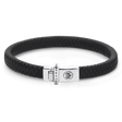 BRACELET REBEL & ROSE CUIR NOIR TRESSE