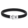 BRACELET REBEL & ROSE CUIR NOIR TRESSE