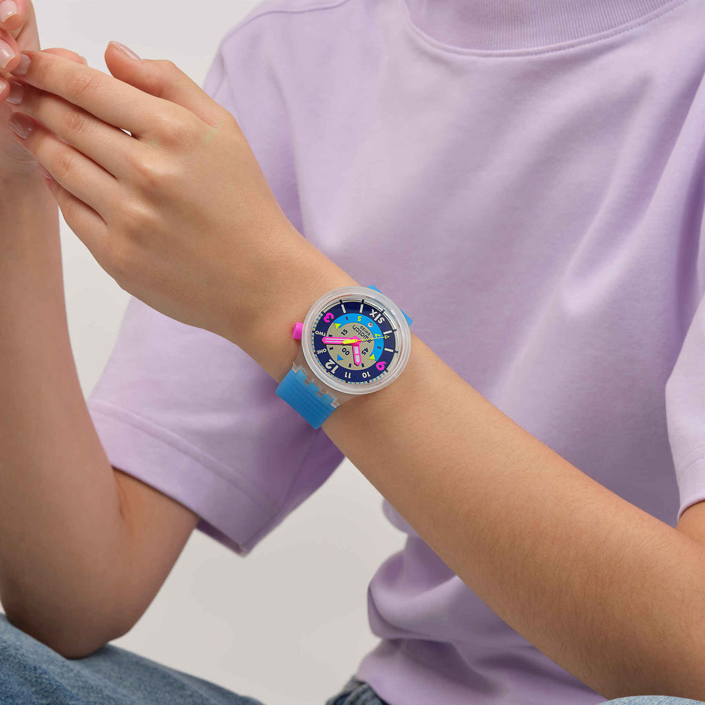 Swatch Neon Hielo – Montre rétro XXL inspirée des années 90