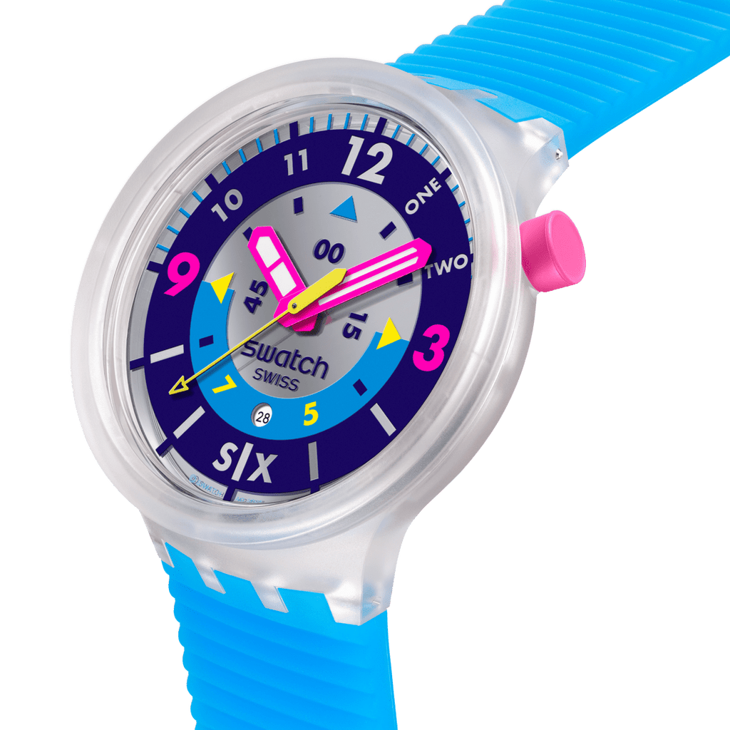 Swatch Neon Hielo – Montre rétro XXL inspirée des années 90