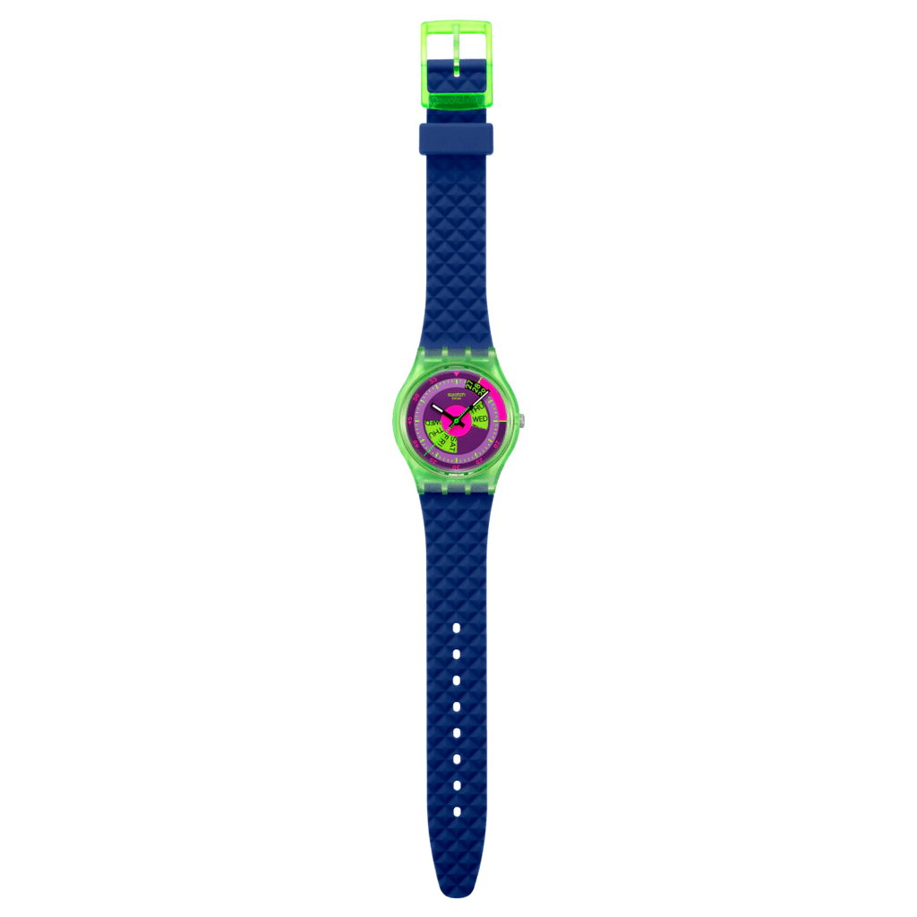 Montre Swatch Neon Skychart – Édition rétro inspirée des années 90
