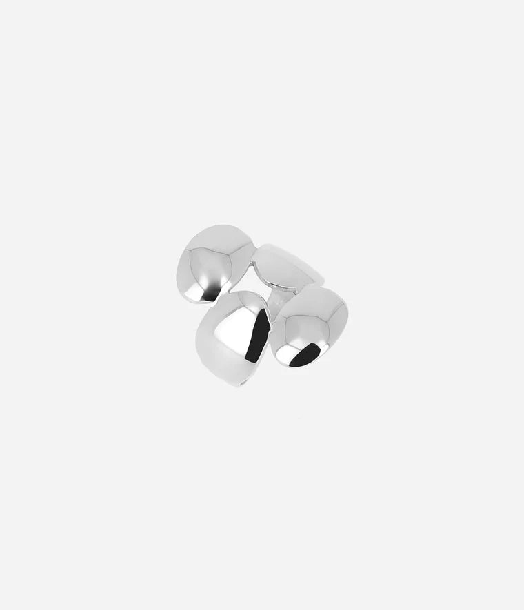Bague Moebi Zag Bijoux en acier uni – Bague ajustable à 4 tiges arrondies
