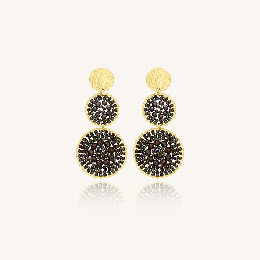 Boucles d'oreilles Santiago noisette