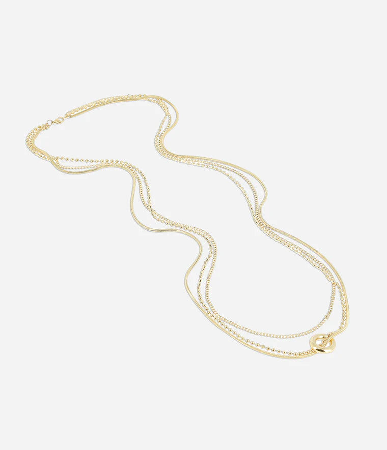 Sautoir Colombe Zag Bijoux multi-rangs en acier doré