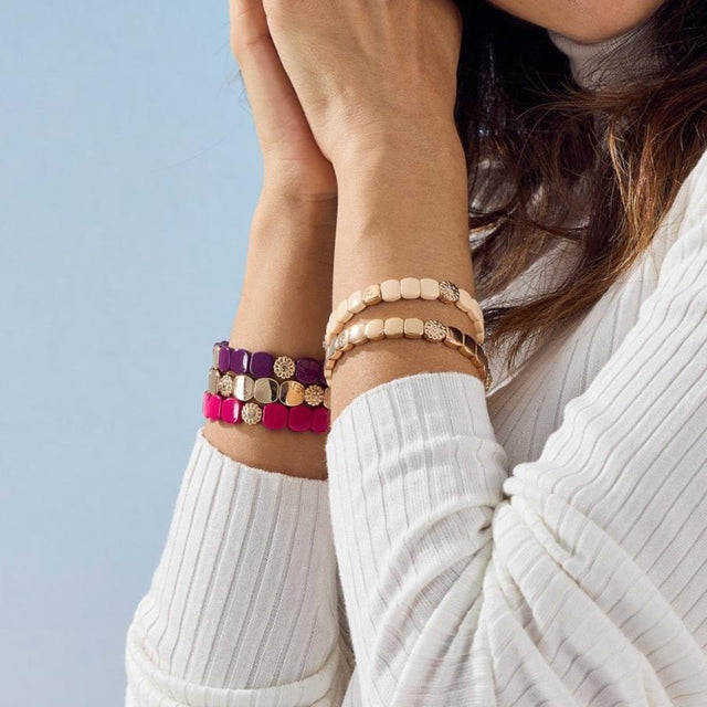 BRACELET SIMONE A BORDEAUX COLORSMILE MIDI GOLD