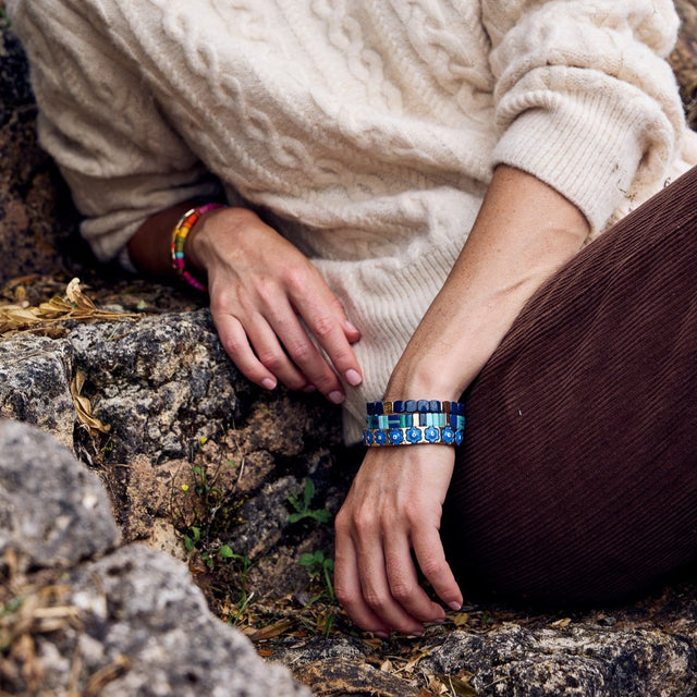 BRACELET SIMONE A BORDEAUX COLORFUL MIDI ENCRE