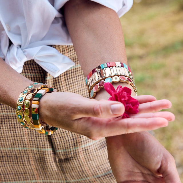 BRACELET SIMONE A BORDEAUX HUBBA-2 GOLD & STRASS