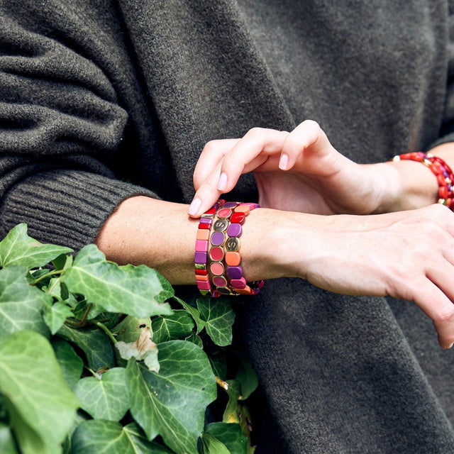 BRACELET SIMONE A BORDEAUX COLORFUL TARTAN