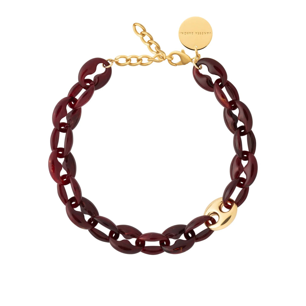 Collier Small Turtle Short bordeaux marble Vanessa Baroni