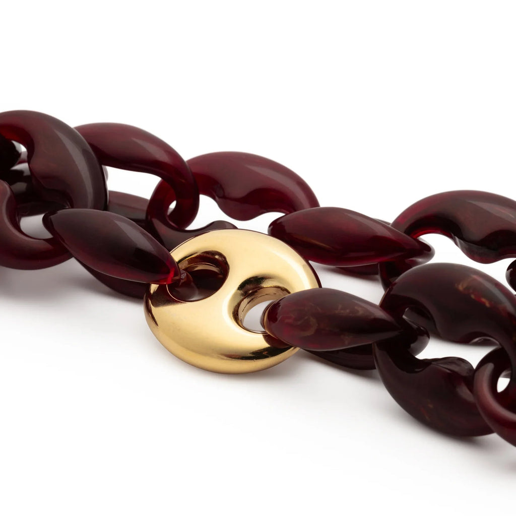 Collier Small Turtle Short bordeaux marble Vanessa Baroni