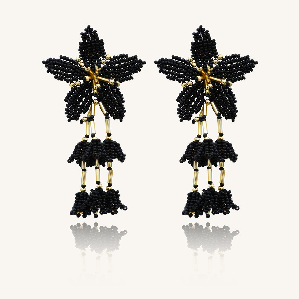 BOUCLES D'OREILLES SANTIBE TIARÉ NOIR