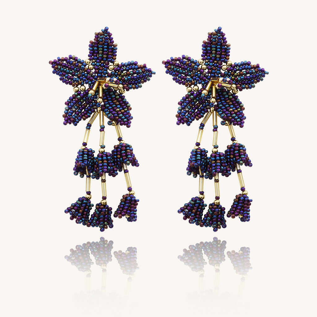 BOUCLES D'OREILLES SANTIBE TIARÉ VIOLETTES