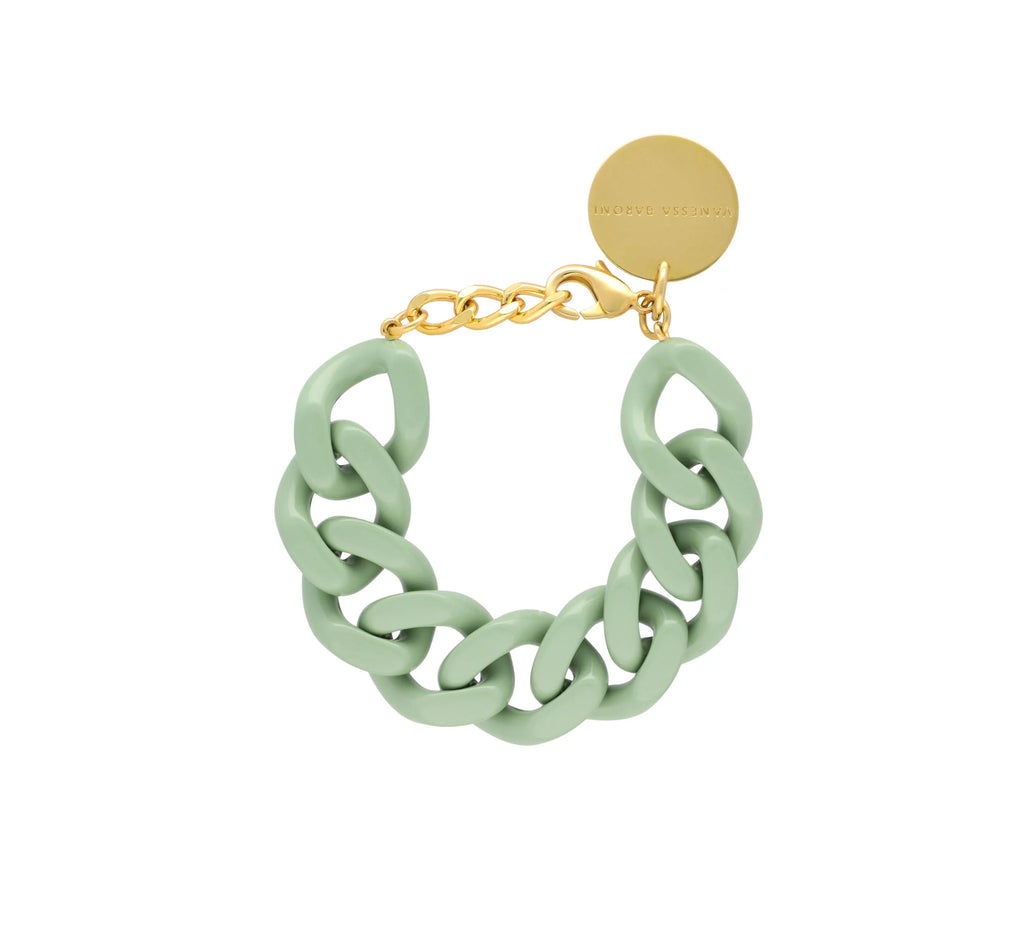 Vanessa Baroni Flat Chain Bracelet Pistachio

