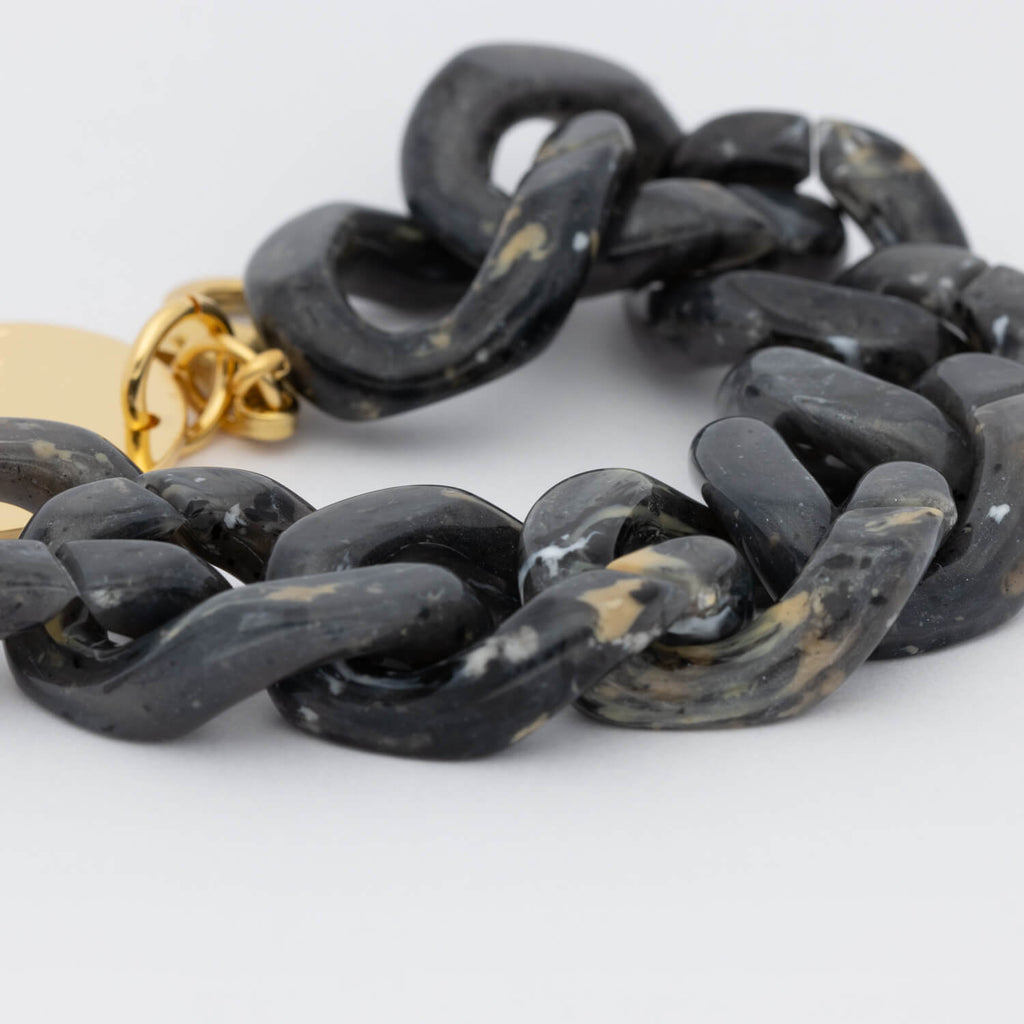 FLAT CHAIN BRACELET GRANITE MARBLE