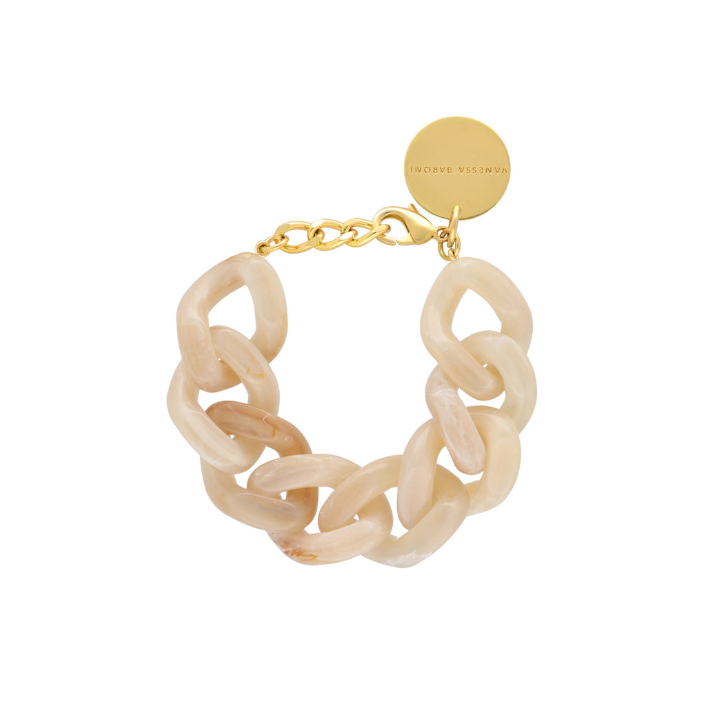 FLAT CHAIN BRACELET HONEY MARBLE