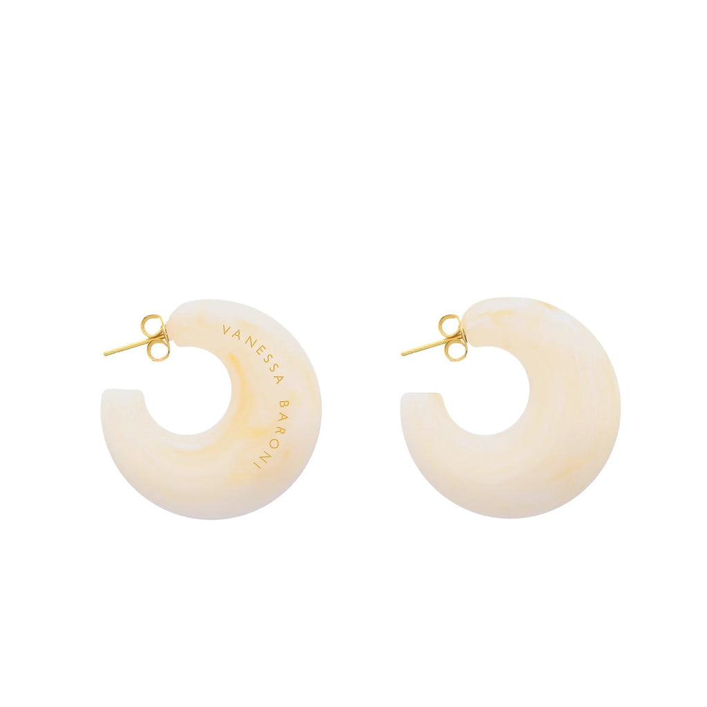 Boucles d'oreilles Vanessa Baroni Moon Earring Pearl Marble