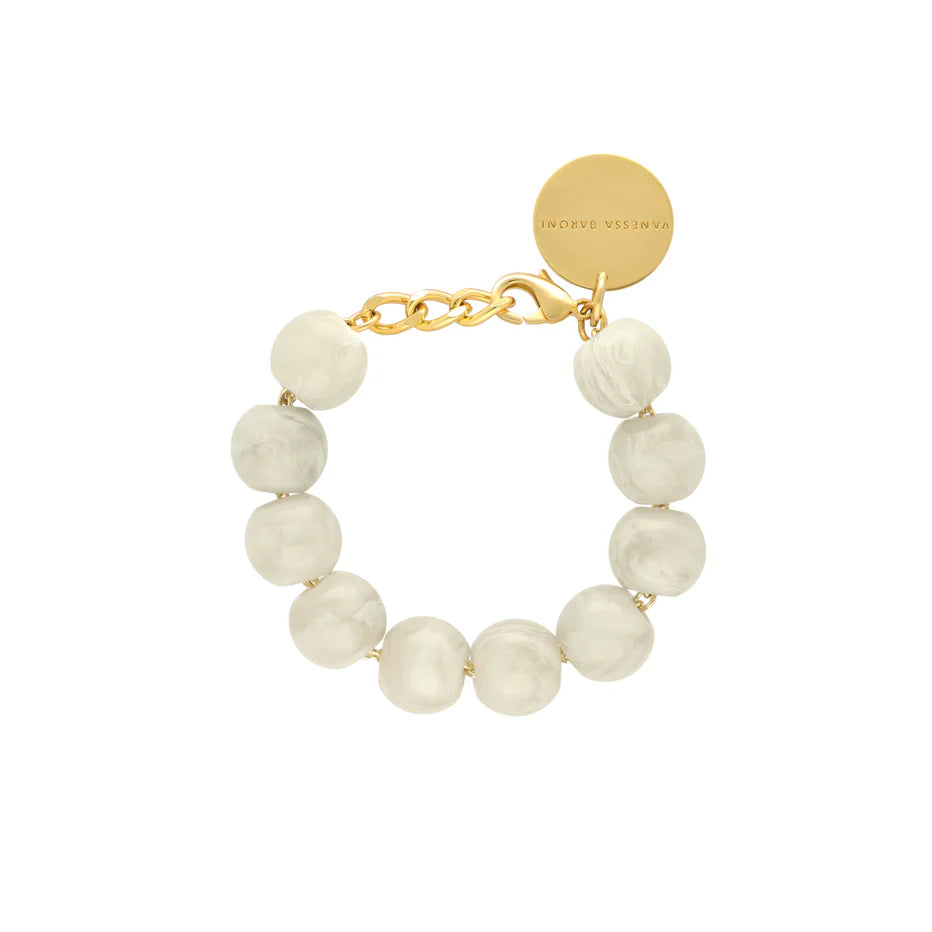 Beads Bracelet Snow White Marble