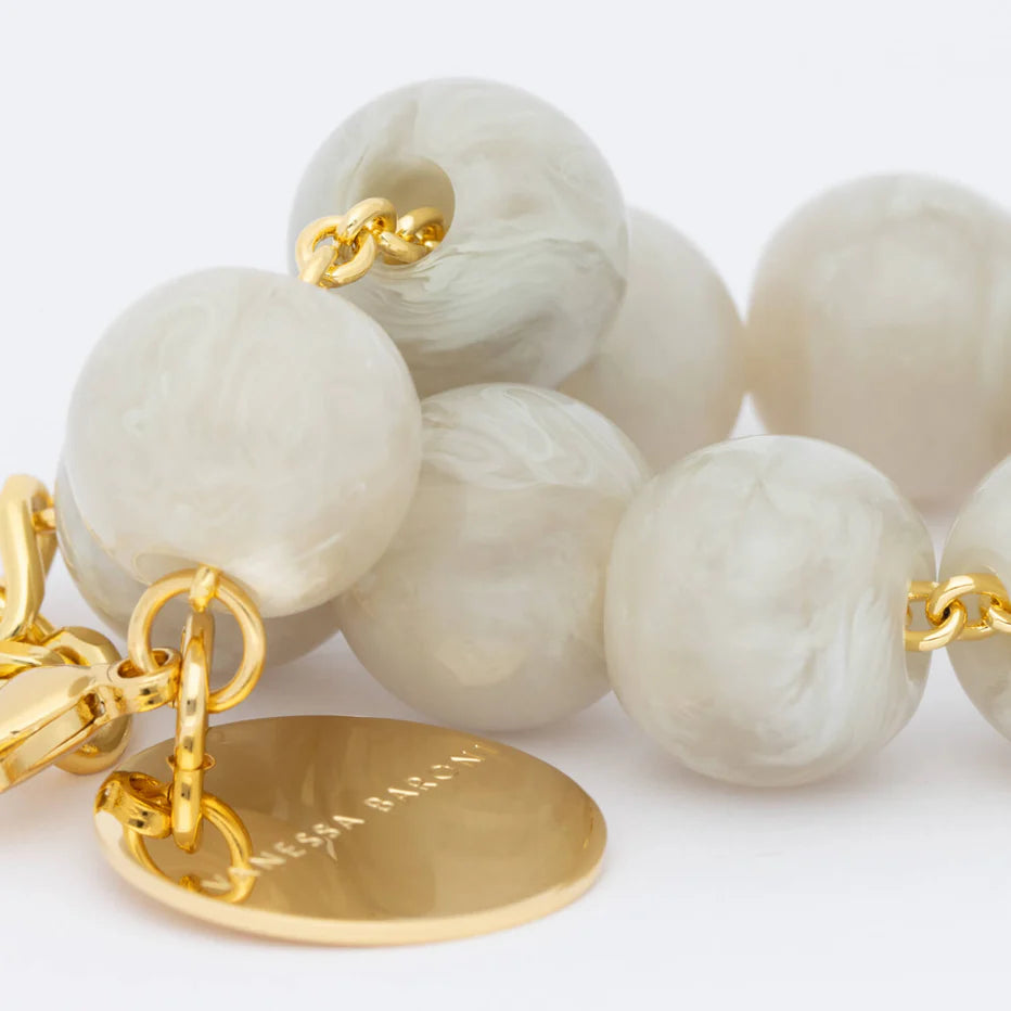 Beads Bracelet Snow White Marble