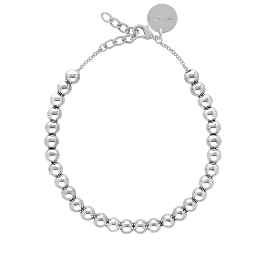 Mini Beads Necklace Silver