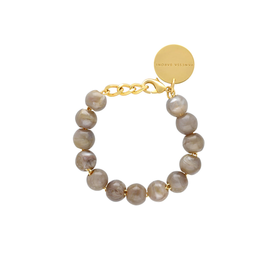 MINI BEADS BRACELET GREIGE MARBLE