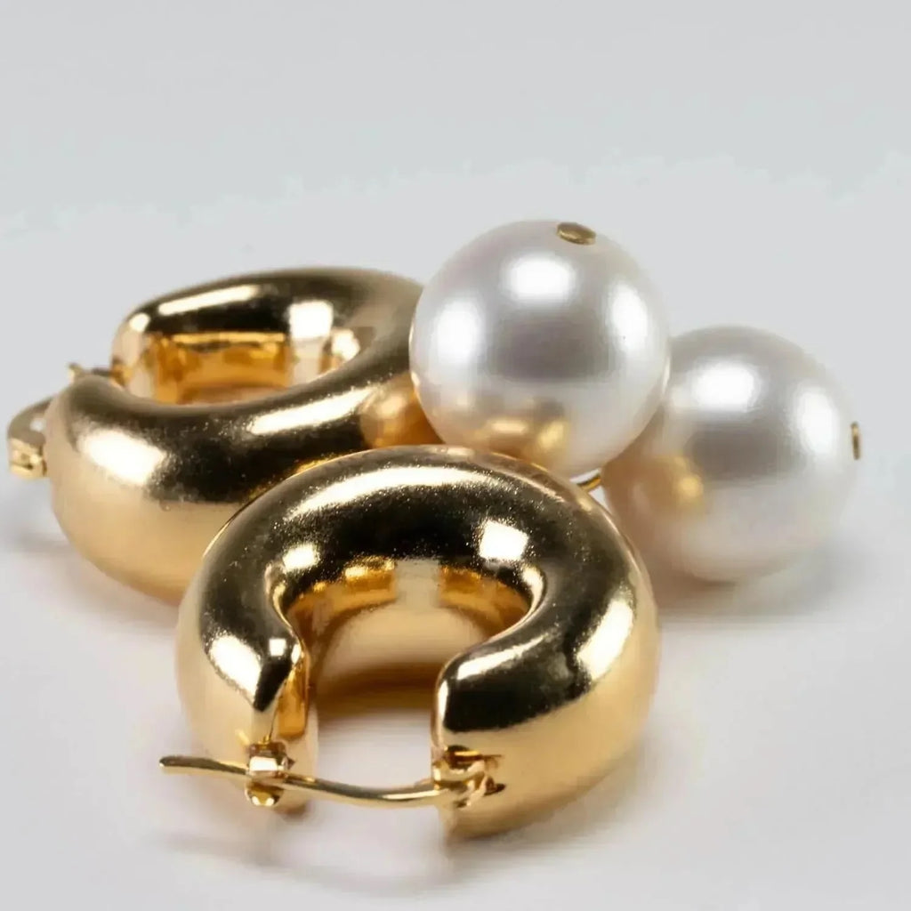 Boucles D'oreilles Circlet Earring Gold pearl Vanessa Baroni