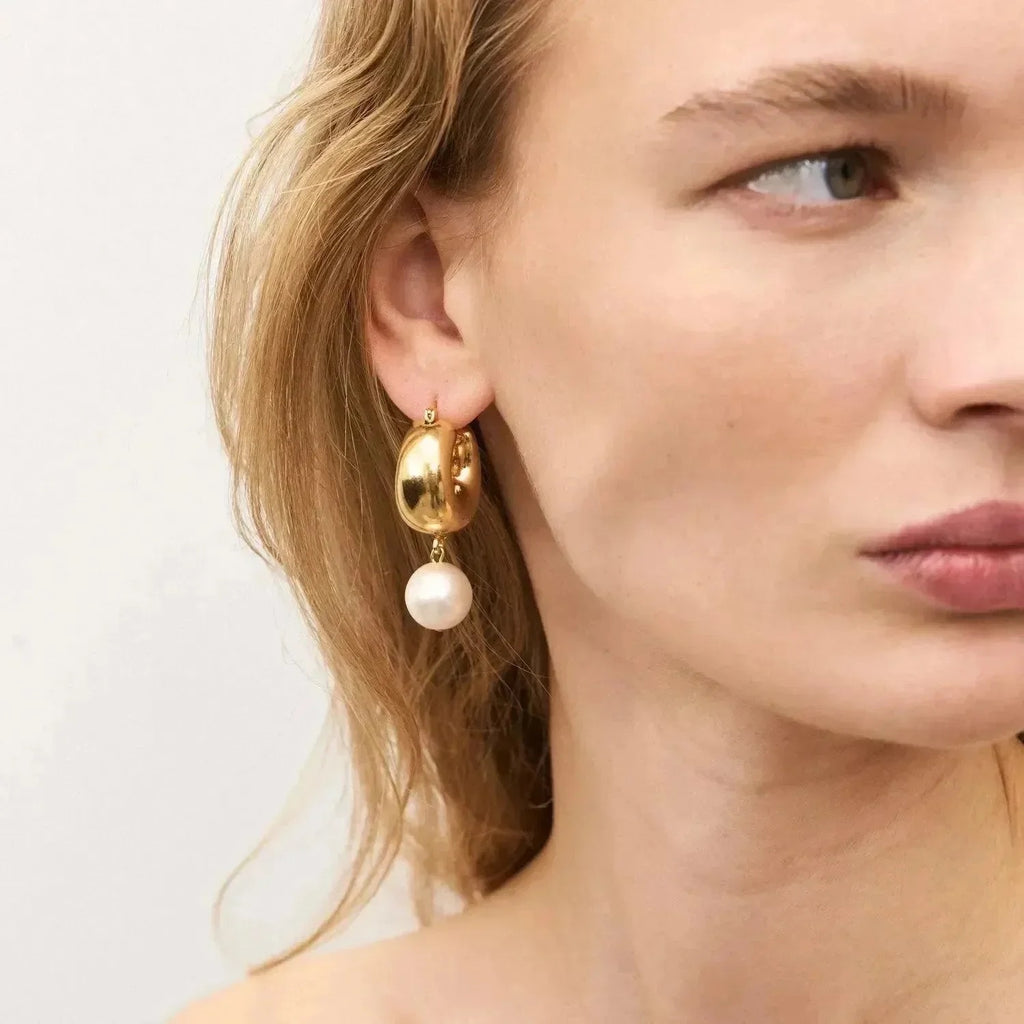 Boucles D'oreilles Circlet Earring Gold pearl Vanessa Baroni