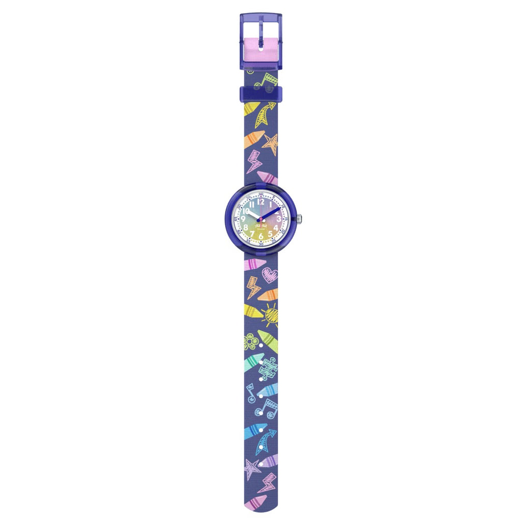 Montre Flik Flak Rainbow Crayons FPNP173