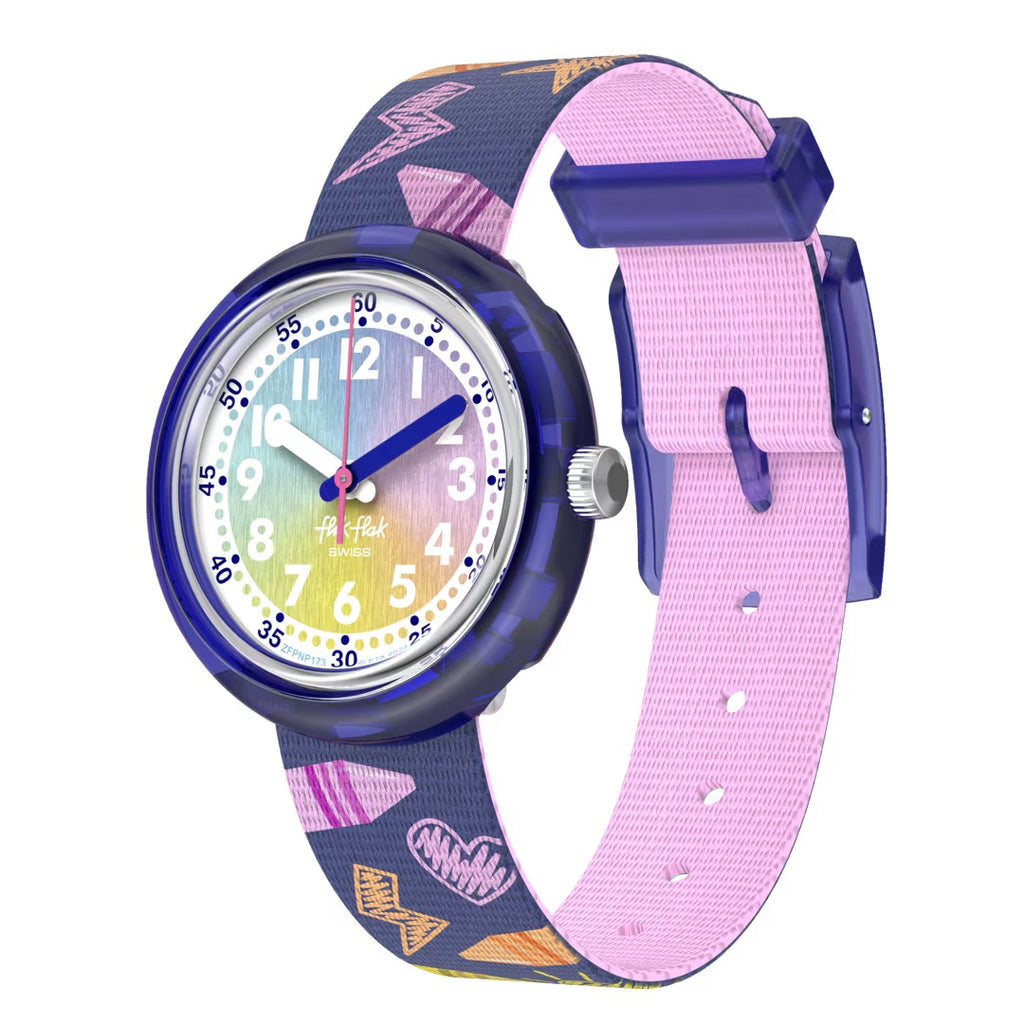 Montre Flik Flak Rainbow Crayons FPNP173