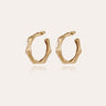 GAS BIJOUX BOUCLES D'OREILLES CREOLES BAMBOU STRASS PETIT MODELE DOREES