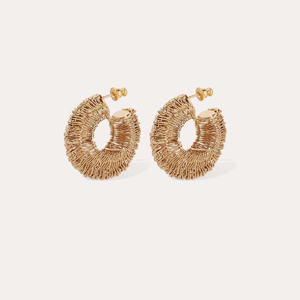 Gas Bijoux boucles d'oreilles créoles Crocus Filea petit modèle dorées