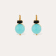 GAS BIJOUX BOUCLES D'OREILLES DECALCIA DOREES - TURQUOISE