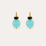 GAS BIJOUX BOUCLES D'OREILLES DECALCIA DOREES - TURQUOISE