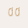 GAS BIJOUX BOUCLES D'OREILLES LYRE MOYEN MODELE DOREES - NACRE BLANCHE