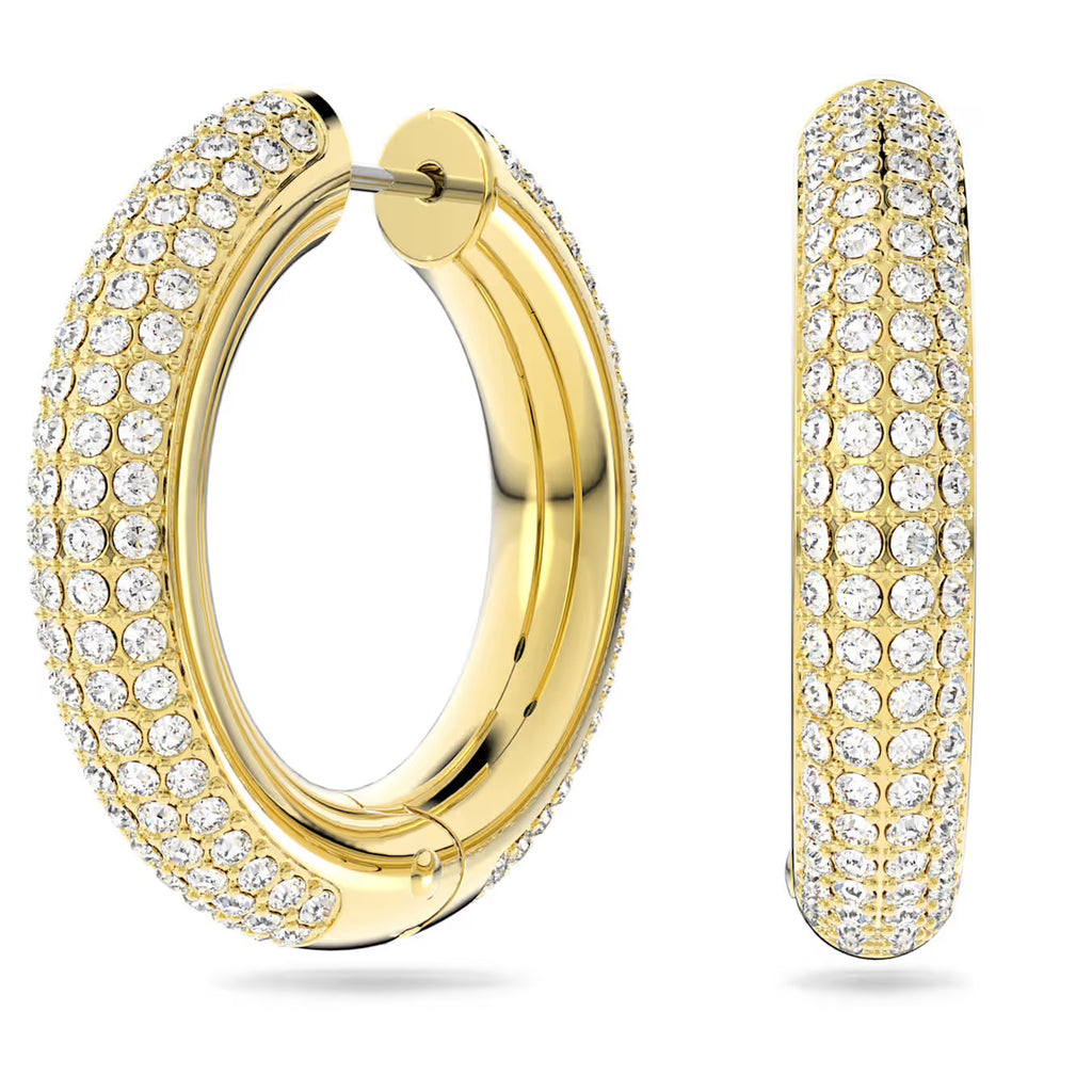 Anneaux d'oreilles Dextera
Medium, Blanches, Doré à l’or 18 carats