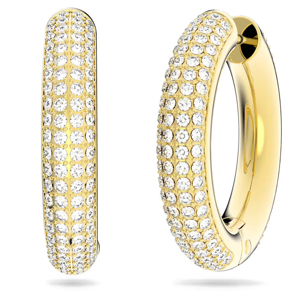 Anneaux d'oreilles Dextera
Medium, Blanches, Doré à l’or 18 carats