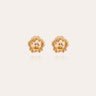GAS BIJOUX BOUCLES D'OREILLES AZALEE PERLES DE CULTURE DOREES