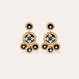 GAS BIJOUX BOUCLES D'OREILLES SEQUIN DEUX RANGS DOREES