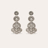 GAS BIJOUX BOUCLES D'OREILLES SEQUIN TROIS RANGS ARGENTEES