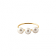 BAGUE CLAVERIN BOLD SUCCESS OR JAUNE PERLE BLANCHE