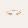 GAS BIJOUX BRACELET JONC AMARANTE TORSADE  DORE NACRE BLANCHE