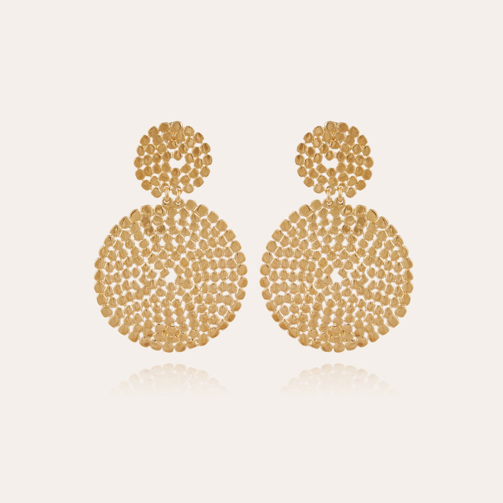 Gas Bijoux boucles d'oreilles Onde Lucky petit modèle dorées