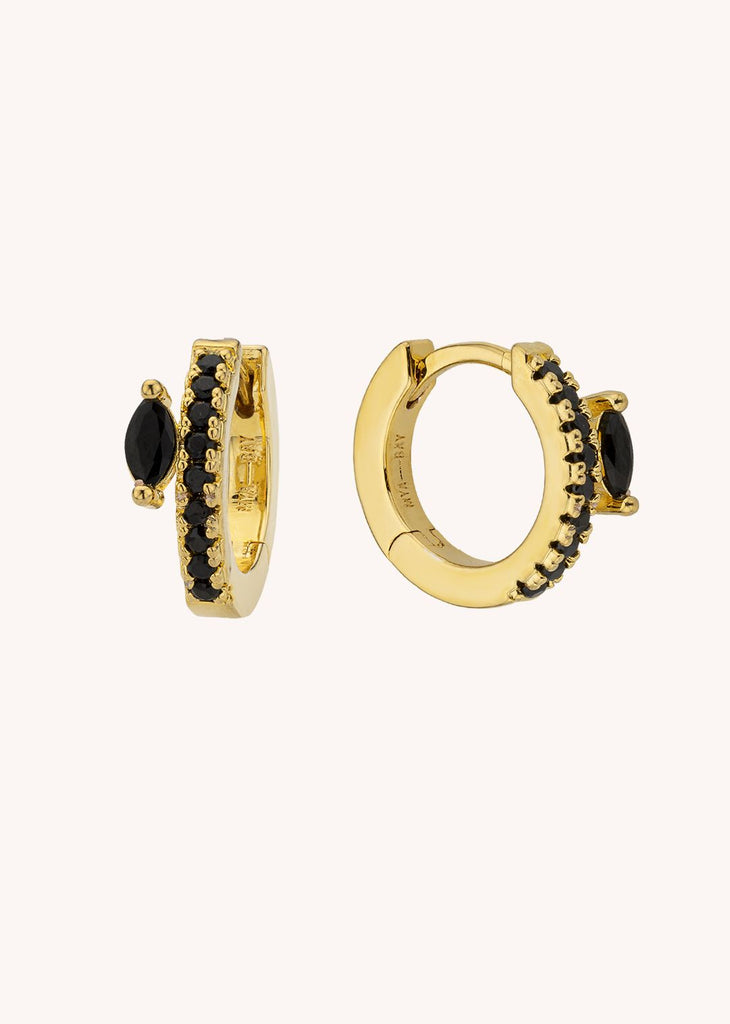 Boucles d’oreilles MYA BAY Black Precious Delhi – Dorées à l’or fin recyclé 24 carats
