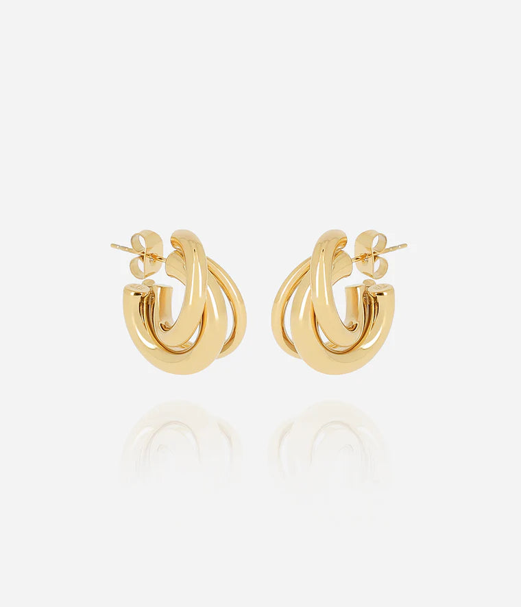 Boucles d’oreilles Lorna Zag Bijoux – 3 anneaux en acier doré à l’or fin
