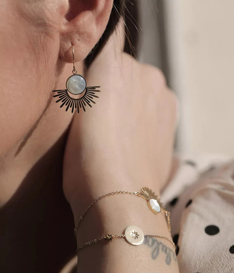 Bracelet Zag Bijoux El Paso – Acier doré à l’or fin, médaille & pampille
