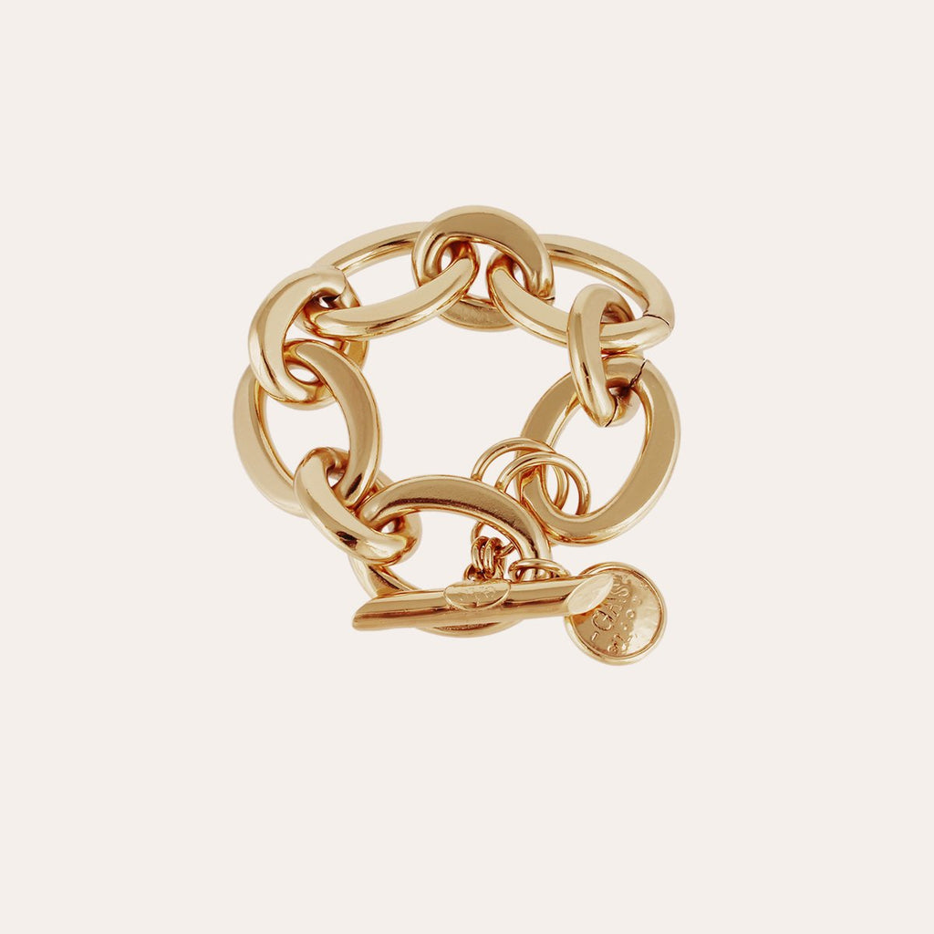 Gas Bijoux bracelet maille ovale moyen modèle doré